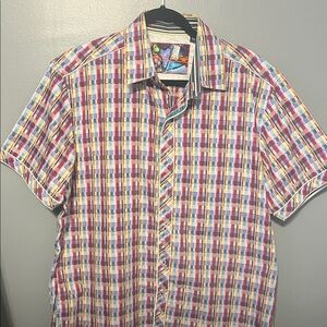 Robert Graham Multicolor Plaid Short-Sleeve Men's Shirt